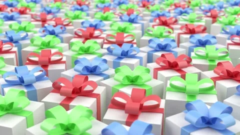3D render animation of presents, going side slowly 動画素材 164309519