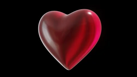 3d render, animation of a purple heart rotating, isolated on a black background Stock Footage 221218807