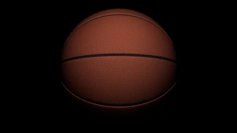 3d render animation of realistic  basket ball spinning on black background Stock Footage 302212057
