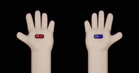 3d render animation of the red and blue tablet offer Video stock 164674463