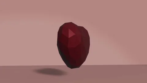 3D render animation of red heart. Looped heart rotation. Stock Footage 145687711