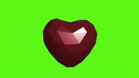 3D render animation of red heart on green background Stock Footage 145721220