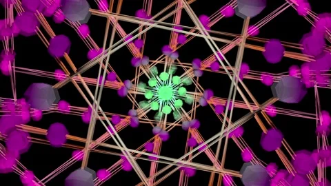 3d render animation Rotating And Expanding Circles octa shape Stock Footage 302986114