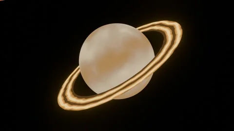 3D Render Animation of Saturn rotating 360 degrees Stock Footage 329457502