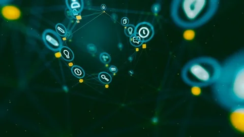 3d render animation of social business network. Stock Footage 111672083