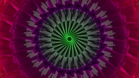 3d render animation of symmetrical abstract multicolor of mandala ornaments Stock Footage 302986191