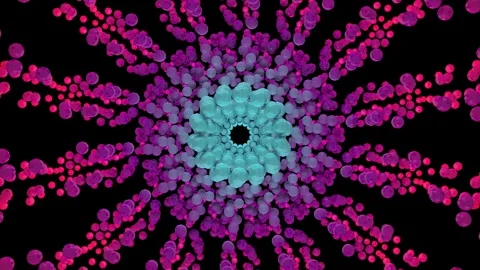 3d render animation of symmetrical multicolor octa shape Stock Footage 302986212