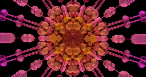 3d render animation of symmetrical multicolor octa shape with struts Stock Footage 302986784