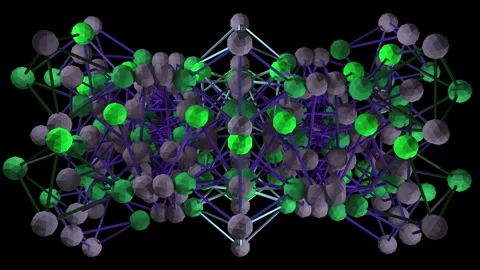 3d render animation of symmetrical multicolor complex octa shape with struts Stock Footage 302988713