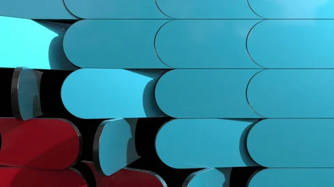 3D render animation of trendy geometric background. Looped motion. Stock Footage 138216653