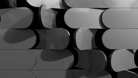 3D render animation of trendy geometric background. Looped motion. Stock-Footage 138216926