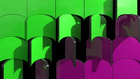 3D render animation of trendy geometric vertical background. Looped motion. Stock-Footage 145221950