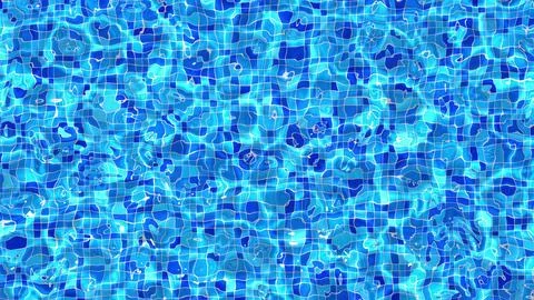 3d render animation of water in a pool with caustics, top view in summer Stock Illustration