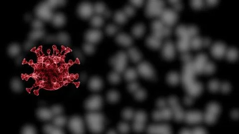 3d render antibodies identify and neutralize pathogen virus over black Stock Illustration