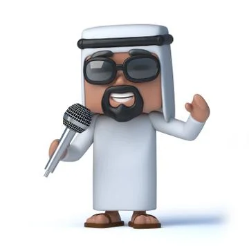 3d render of an Arab with a microphone Stock Illustration