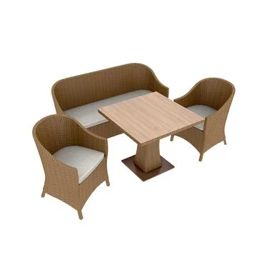 3d render armchair sofa table Stock Illustration