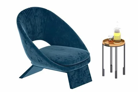 3d render armchair on white background Stock Photos