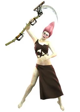 3D Render of Armed female monster Illustrazione stock