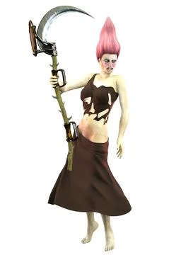 3D Render of Armed female monster Illustrazione stock