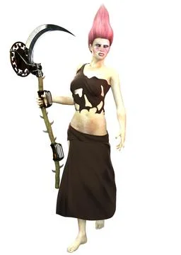 3D Render of Armed female monster Illustrazione stock