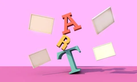 3D Render . Art for Artists concept Illustrazione stock