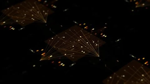 3d render of artificial intelligence choose, analyse bits of information. Stock Illustration