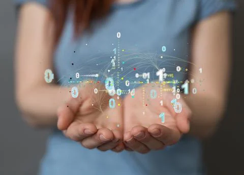 A 3D render of artificial intelligence cloud technology - integrated digital  Stock Photos