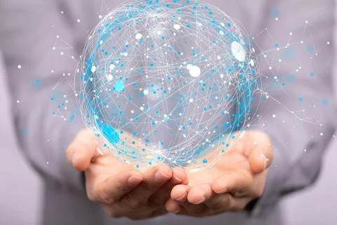 A 3D render of artificial intelligence cloud technology - integrated digital  Stock Photos