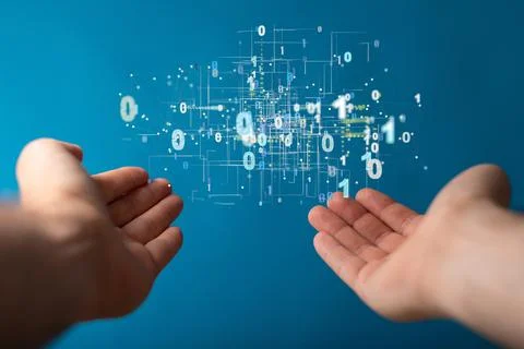 A 3D render of artificial intelligence cloud technology - integrated digital  Stock Photos