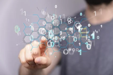 A 3D render of artificial intelligence cloud technology - integrated digital  Stock Photos