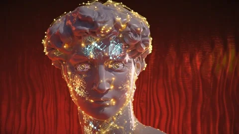 3D render of an artificial intelligence made of glowing data lines. Stock Footage 292788779