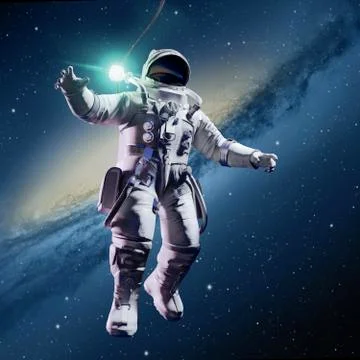 3d render of astronaut in space Stock Illustration