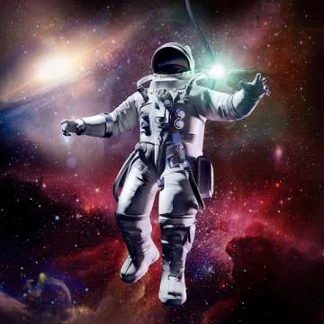 3d render of astronaut in space Illustrazione stock