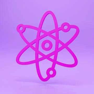 3d render of atom structure radiating energy. Flat 3d render of atom isolated Stock Illustration