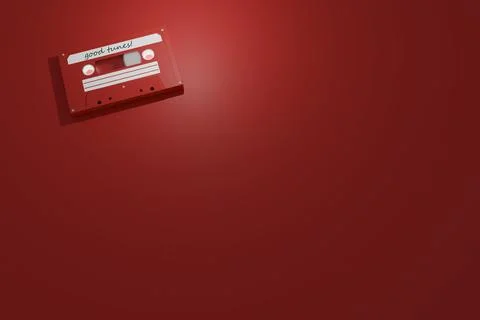 3d render of audio cassette with negative space for copy Stock Illustration