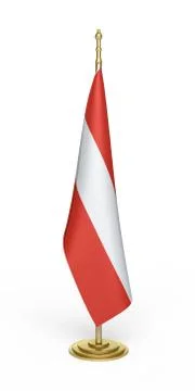 3d render Austria Official Flag (isolated on white and clipping path) Stock Illustration