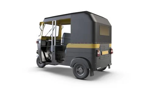 3D render of Autorickshaw isolated on white background. Stock Illustration