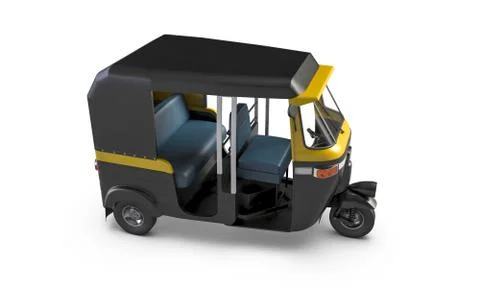 3D render of Autorickshaw isolated on white background. Stock Illustration