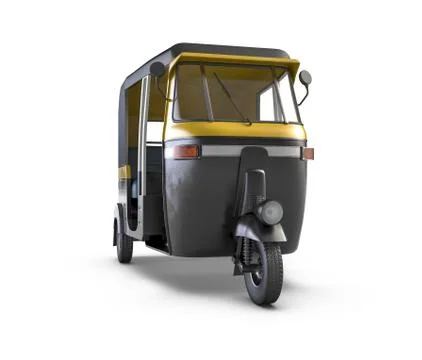 3D render of Autorickshaw isolated on white background. Stock Illustration