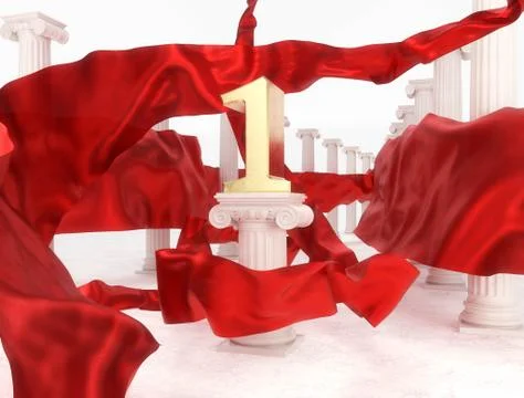 3D render award ceremony 1st place Stockillustratie