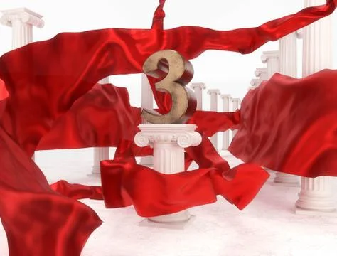 3D render award ceremony 3st place 스톡 일러스트