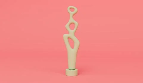 3d render award Statue Prize on pink background Stock Illustration