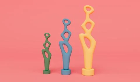 3d render award Statue Prize on pink background Stock Illustration