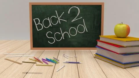3D Render of BAck to School Concept 스톡 일러스트