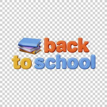 3d render back to school text Stock Illustration