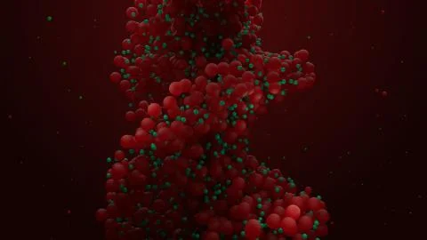 3d render background with abstract organic structure. Molecule made of sphere Stock-Illustration