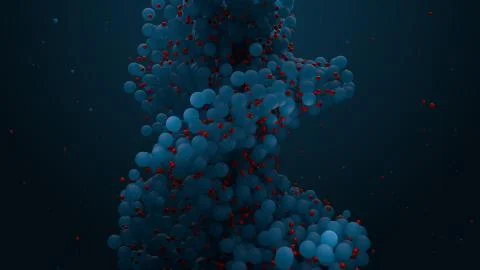 3d render background with abstract organic structure. Molecule made of sphere Stock Illustration