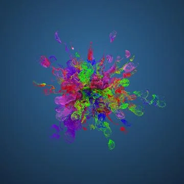 3d render background with abstract particles. Turbulences and curled particle Stock Illustration