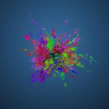 3d render background with abstract particles. Turbulences and curled particle Stock Illustration