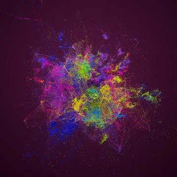 3d render background with abstract particles. Turbulences and curled particle Stock Illustration